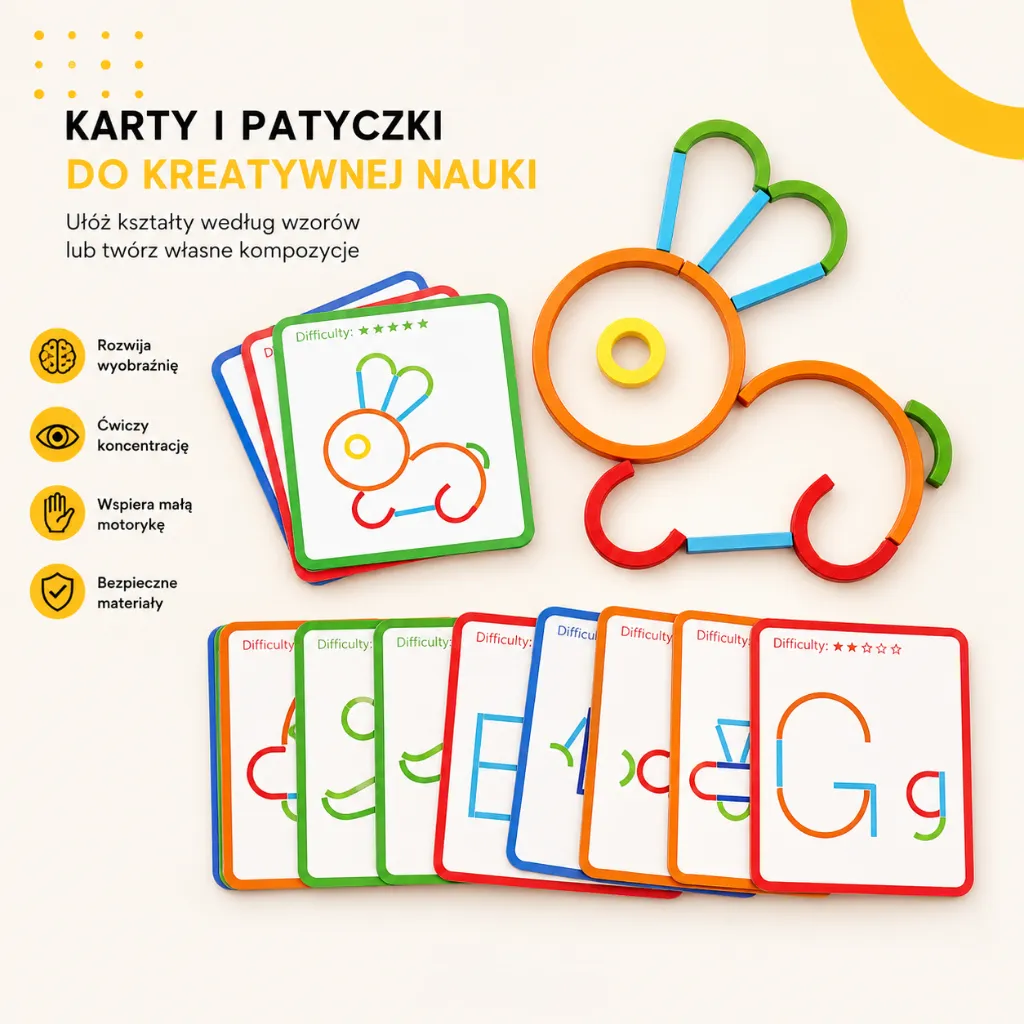 Drewniana Układanka Montessori - 120 Elementów - obrazek 8