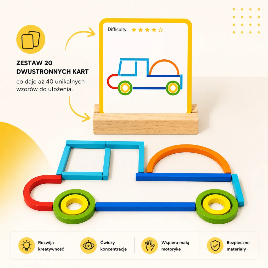 Drewniana Układanka Montessori - 120 Elementów - obrazek 12